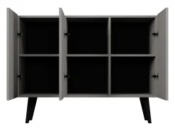 Cómoda Rolia 3 puertas 120 cm-Color Gris claro