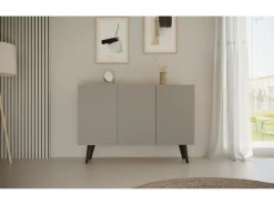 Cómoda Rolia 3 puertas 120 cm-Color Gris claro