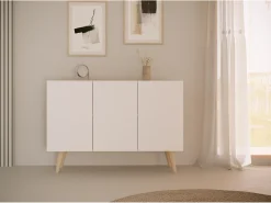Cómoda Rolia 3 puertas 120 cm-Color Blanco