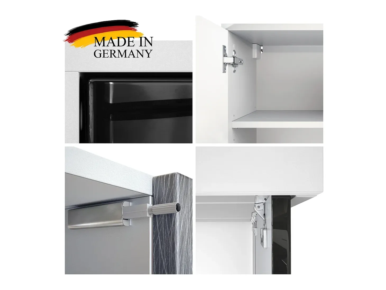 Cómoda Vladon Cuba - blanco mate/blanco mate - Aparador moderno para su salón - (AnxAlxPr) 182x53x35 cm