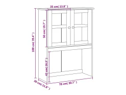 Cómoda 78x30x100 cm madera maciza de pino