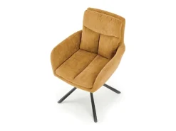Cómodo sillón giratorio de diseño en tejido amarillo Edge