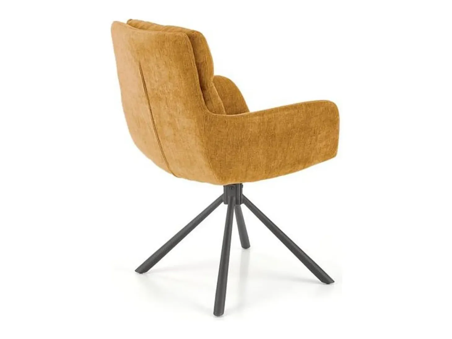 Cómodo sillón giratorio de diseño en tejido amarillo Edge
