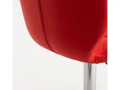 Cómodo taburete de piel sintética con tapicería Joy roja - Lote de 2