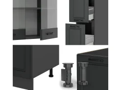 Cocina antracita casa de campo/antracita 350x60x81.6 r-line