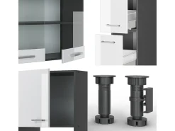 Cocina blanco brillo/antracita 350x60x81.6 r-line