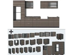 Cocina gris noble/antracita 350x60x81.6 r-line