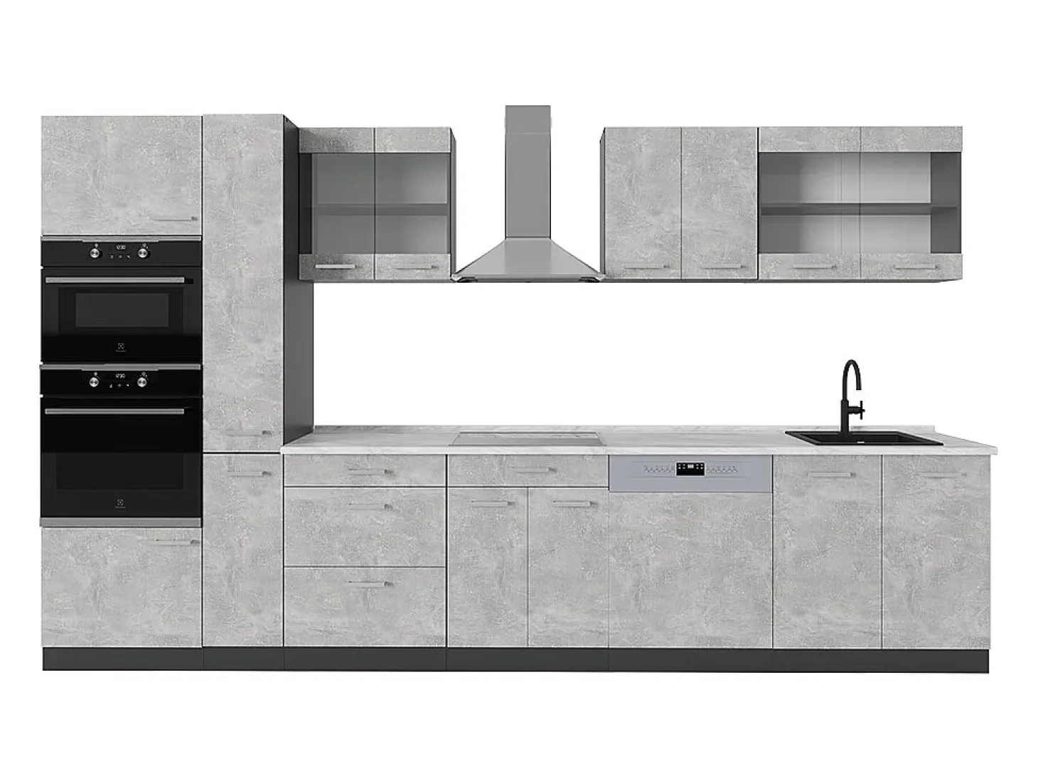 Cocina hormigón/antracita 350x60x81.6 r-line