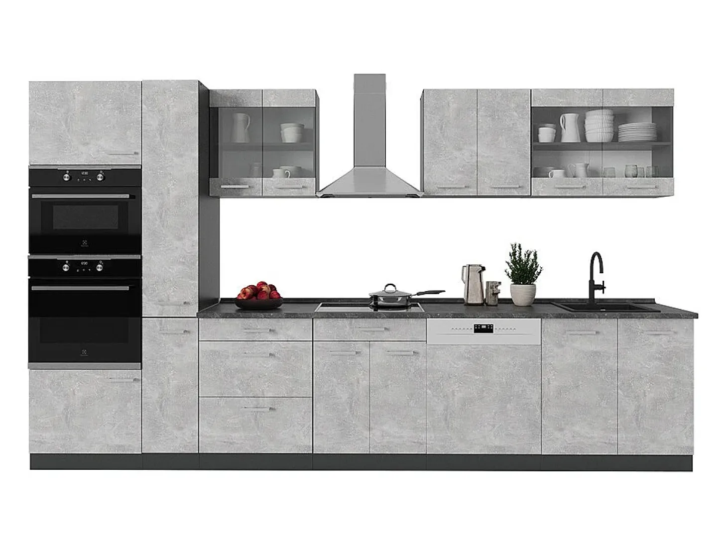 Cocina hormigón/antracita 350x60x81.6 r-line