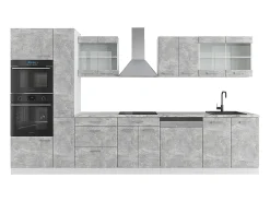 Cocina hormigón/blanco 350x60x81.6 r-line