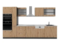 Cocina roble artesanal/antracita 350x60x81.6 r-line