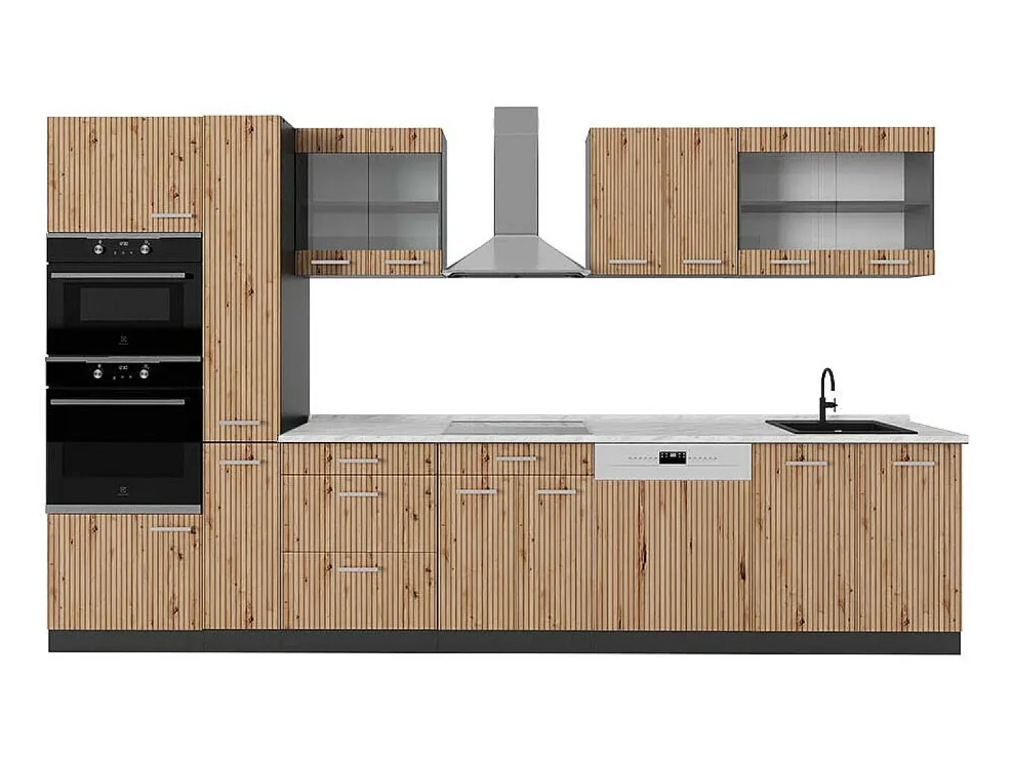 Cocina roble artesanal/antracita 350x60x81.6 r-line