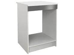 Cocina completa - 180 cm - 6 estantes - Blanco y gris - TRATTORIA