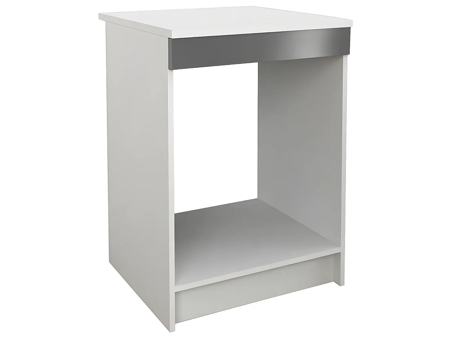 Cocina completa - 180 cm - 6 estantes - Blanco y gris - TRATTORIA