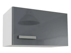 Cocina completa - 180 cm - 6 estantes - Blanco y gris - TRATTORIA