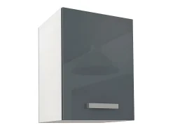 Cocina completa - 180 cm - 6 estantes - Blanco y gris - TRATTORIA