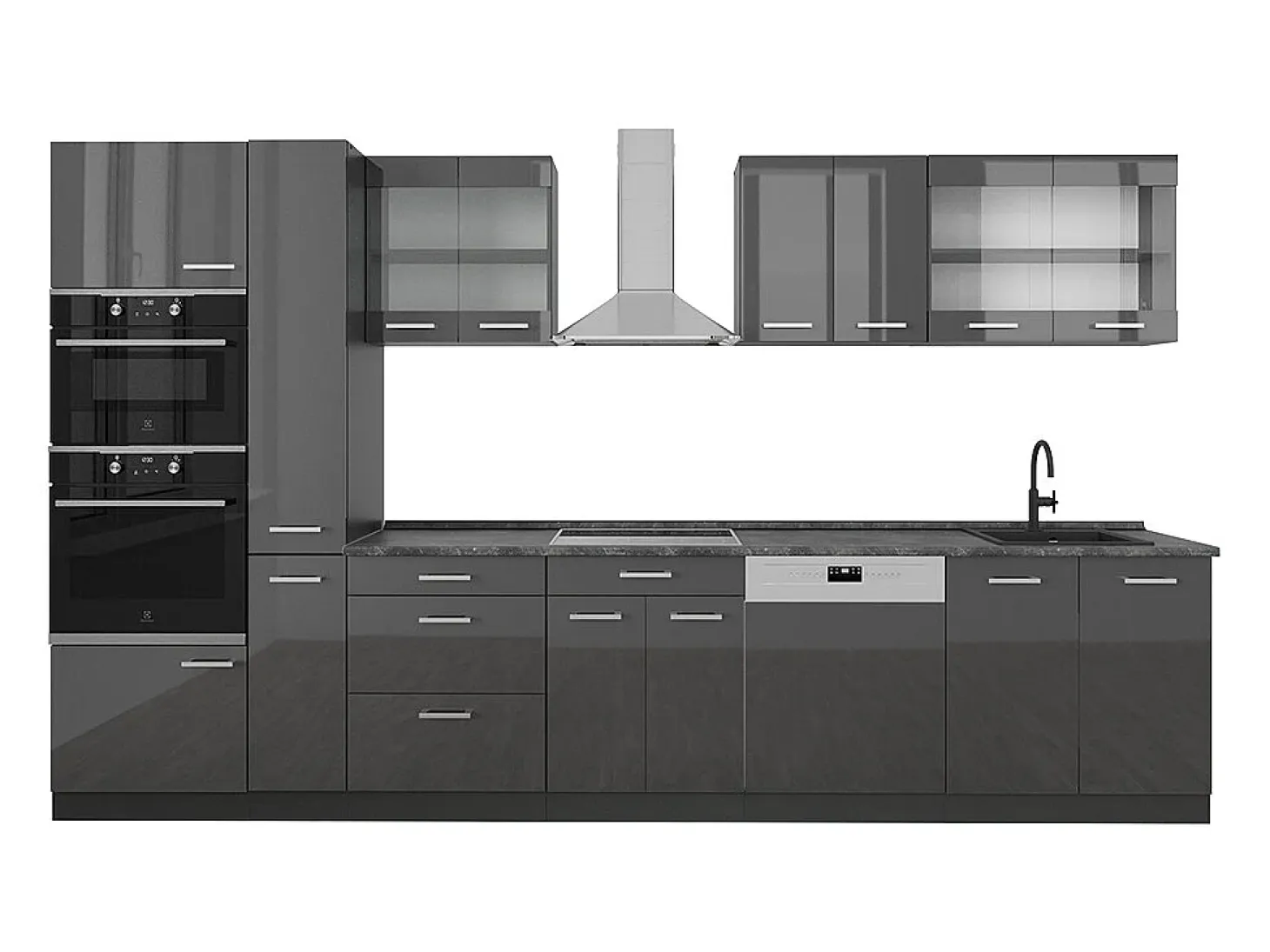 Cocina completa antracita brillo intenso/antracita 350x60x81.6 r-line