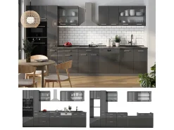 Cocina completa antracita brillo intenso/antracita 350x60x81.6 r-line