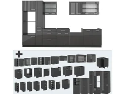 Cocina completa antracita brillo intenso/antracita 350x60x81.6 r-line