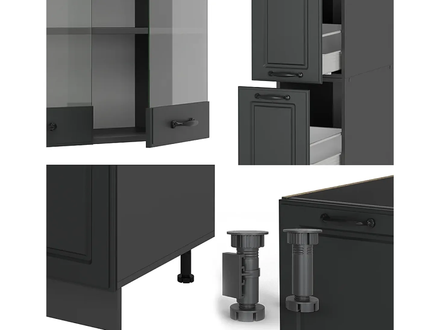 Cocina completa antracita casa de campo/antracita 350x60x81.6 r-line