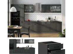 Cocina completa antracita casa de campo/antracita 350x60x81.6 r-line