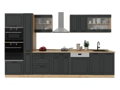 Cocina completa casa de campo antracita/roble dorado 350x60x81.6 r-line