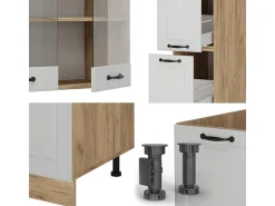 Cocina completa casa de campo blanca/roble dorado 350x60x81.6 r-line