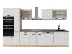 Cocina completa casa de campo blanca/roble dorado 350x60x81.6 r-line