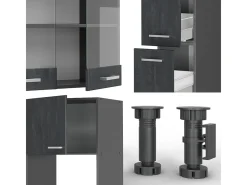 Cocina completa hormigón negro/antracita 350x60x81.6 r-line