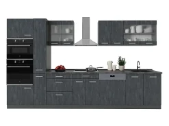 Cocina completa hormigón negro/antracita 350x60x81.6 r-line