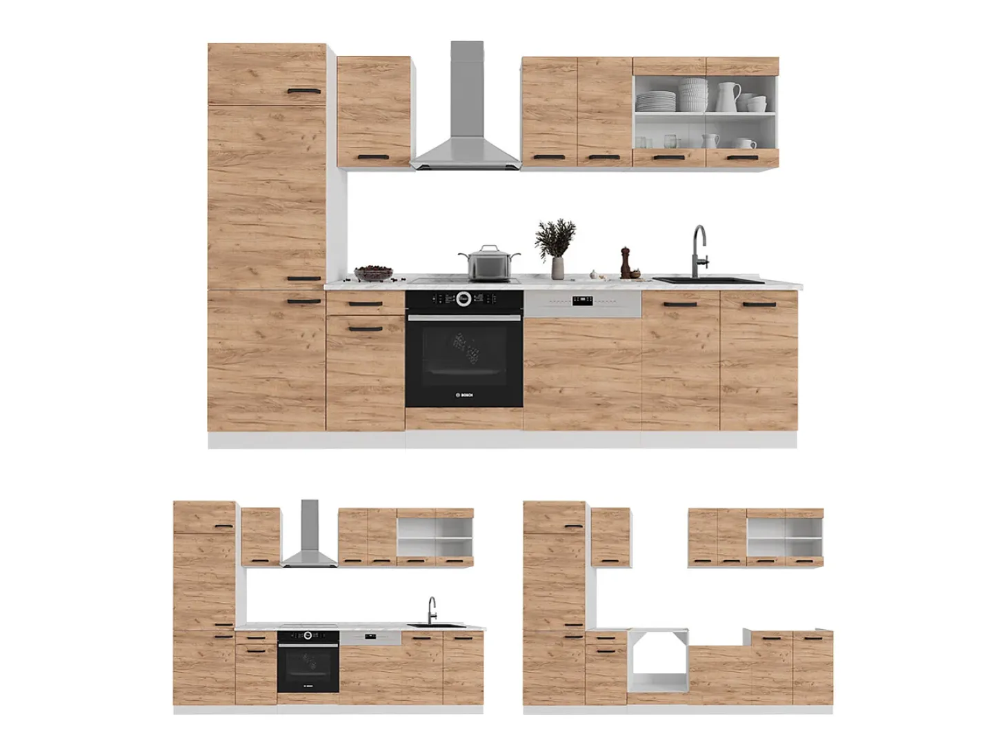 Cocina completa hormigón/antracita 350x60x81.6 r-line