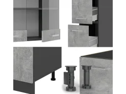 Cocina completa hormigón/antracita 350x60x81.6 r-line