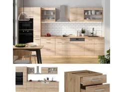 Cocina completa roble sonoma/goldkraft 350x60x81.6 r-line