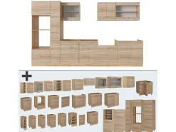 Cocina completa roble sonoma/goldkraft 350x60x81.6 r-line