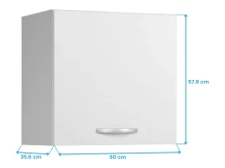 Cocina Completa Eko Blanco Contemporáneo c/5 Módulos Aéreos y Muebles Bajos