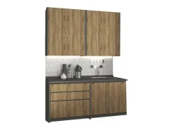 Cocina de diseño BINGO en gris marengo y roble