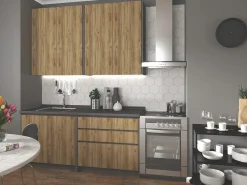 Cocina de diseño BINGO en gris marengo y roble