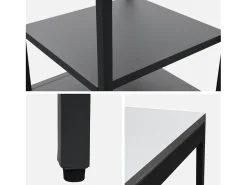 Cocina de exterior de acero con 2 estantes, 49cm negro