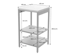 Cocina de exterior de acero con 2 estantes, 49cm negro