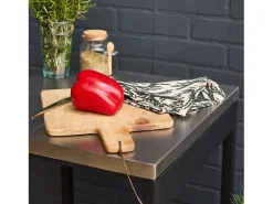 Cocina de exterior de acero con 2 estantes, 49cm negro