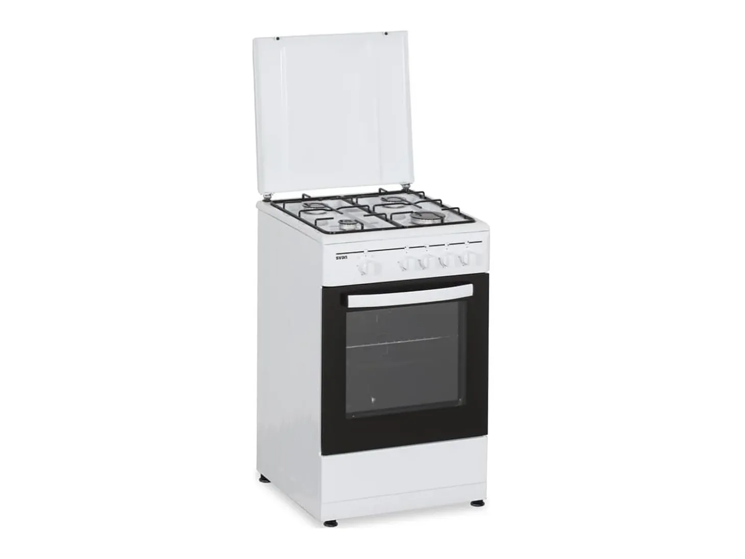 Cocina de gas con horno Svan SKKG4500TM 4 zonas 55L con tapa blanco 50 cm