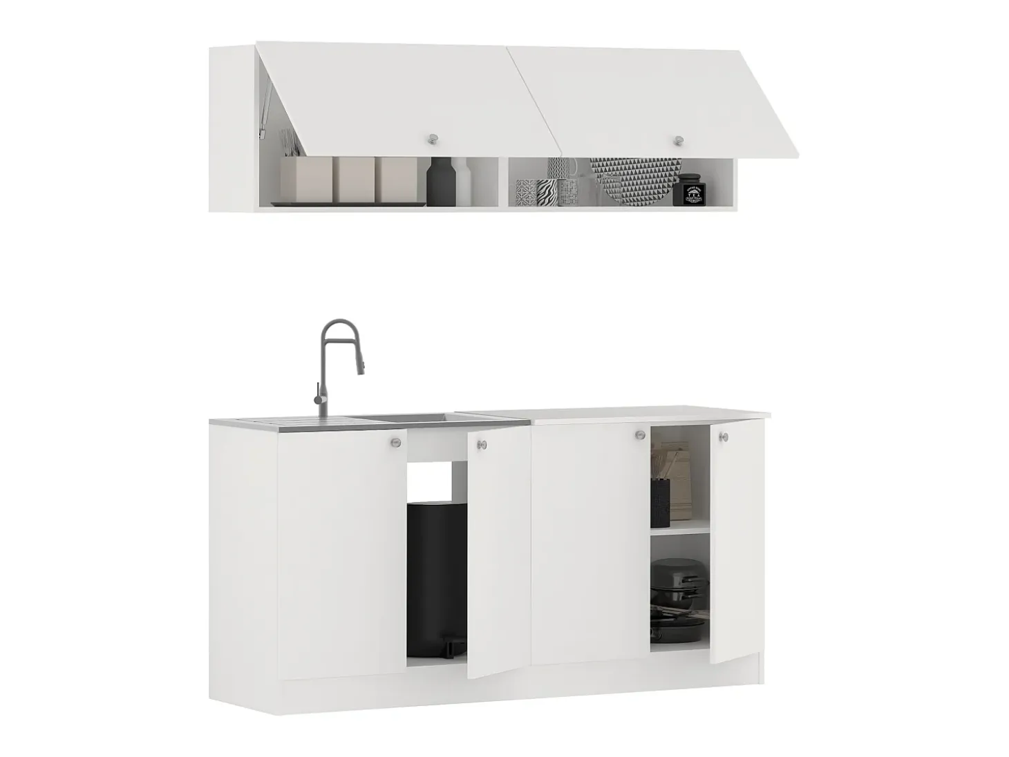 Cocina Equipada haaus Alegra, Blanco, L 160 cm