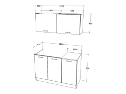 Cocina Equipada haaus Taco, Blanco, L 120 cm
