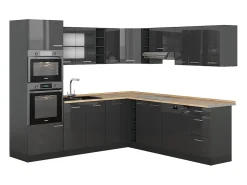 Cocina esquinera antracita brillo intenso/antracita 247x46x81.6 r-line