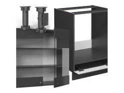 Cocina esquinera antracita-oro landhaus 190x60x81.6 fame-line