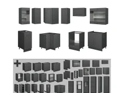 Cocina esquinera antracita-oro landhaus 190x60x81.6 fame-line