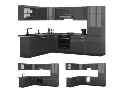 Cocina esquinera antracita brillo intenso/antracita 287x60x81.6 r-line