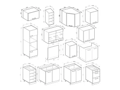 Cocina esquinera antracita brillo intenso/blanco 247x60x81.6 r-line