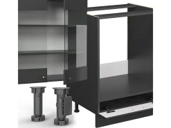Cocina esquinera antracita-oro landhaus 347x46x81.6 fame-line