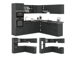 Cocina esquinera antracita casa de campo/antracita 247x46x81.6 r-line